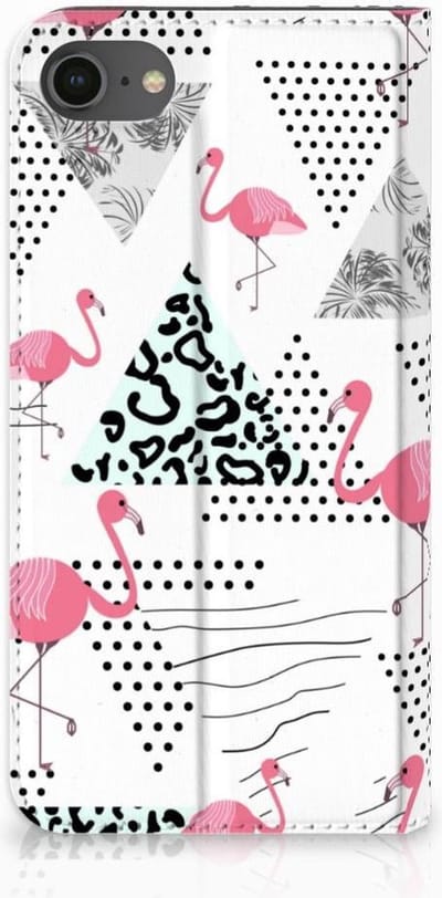 Book Case voor iPhone 7 | 8 | SE (2020) | SE (2022) Hoesje maken Flamingo Triangle