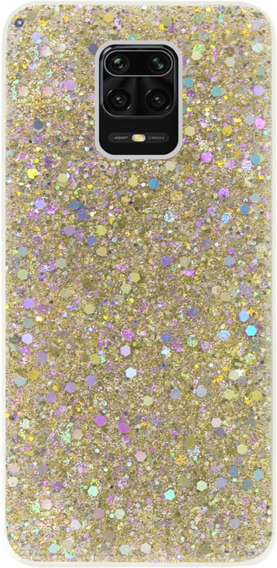 ADEL Premium Siliconen Back Cover Softcase Hoesje Geschikt voor Xiaomi Redmi Note 9 Pro/ 9S - Bling Bling Glitter Goud