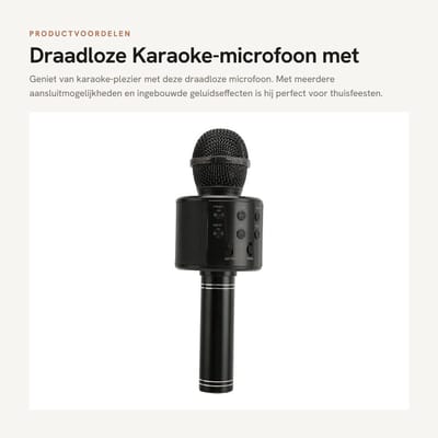 Dailygoods- Microfoon Draadloos - Karaoke Microfoon - Bluetooth Microfoon - Microfoon met AUX - Microfoon met USB - Helder Geluid