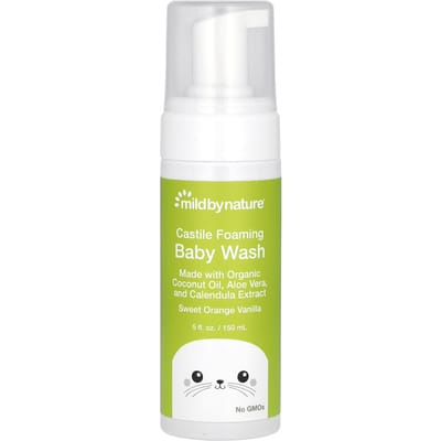 Mild By Nature, Savon moussant pour bébé Castille, Orange douce vanille, 140 ml (148 ml) white