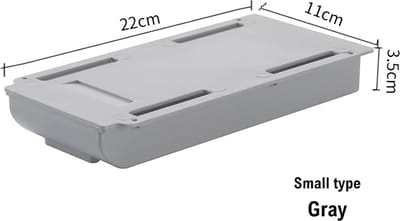 Zelfklevende lade - Onopvallend - Bureaulade - Bureau organizer - Maat S - Grijs | Secret Drawer | verborgen lade | secret lade | Geheime lade | opbergen | Pennenbakje | Hobby lade | kleine lade | opbergvak | Brillen lade | Schuiflade |extra opbergen