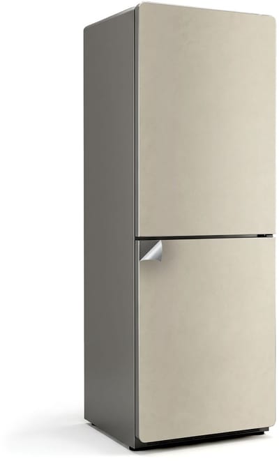 Wallfluent Koelkaststickers - Beige Koelkast Folie - 70 cm x 190 cm - Beige Koelkaststickers - Koelkast Wrap - Koelkast Versiering - Waterdichte Koelkast Sticker - Koelkast Design