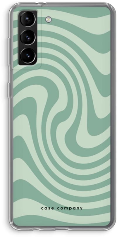 Case Company® - Hoesje geschikt voor Samsung Galaxy S21 Plus hoesje - Swirl Groen - Soft Cover Telefoonhoesje - Bescherming aan alle Kanten en Schermrand