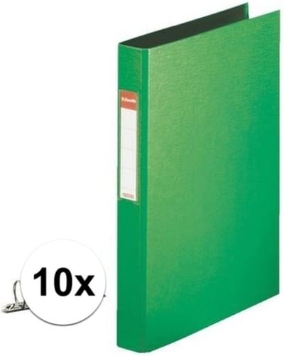Esselte Ringband mappen/ordners - 10x - groen - A4 - opbergen - kantoorartikelen