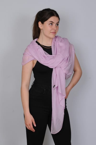 LILLA - Licht roze zijden sjaal - zomersjaal dames - omslagdoek dames