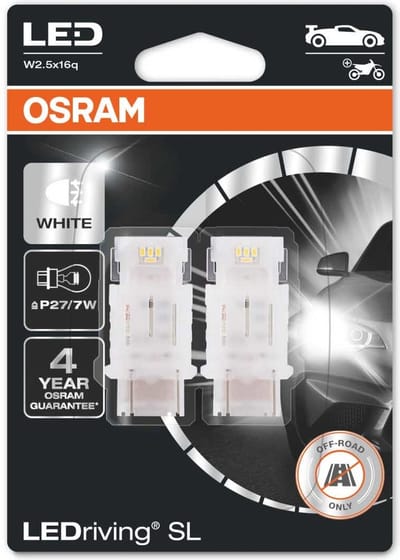 Osram P27/7W LED Retrofit Wit 12V W2.5x16q 2 Stuks