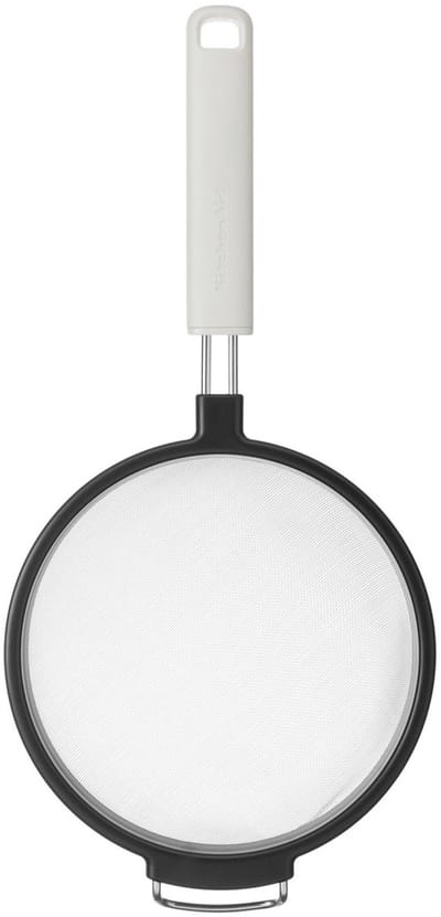 Zeef met Handvat, Bolzeef, 17 cm, Kunststof/RVS, Wit - KitchenAid