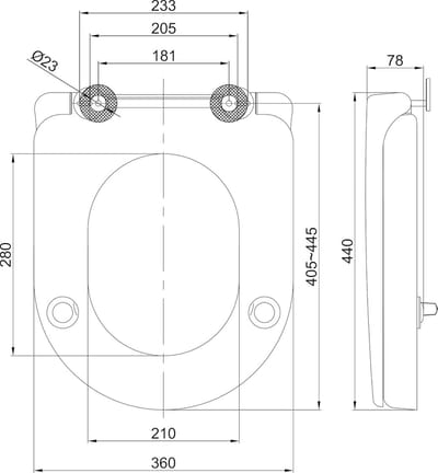 Hygiënische toiletbril met 5 cm zitverhoging en softclosemechanisme - extra stabiele bevestiging