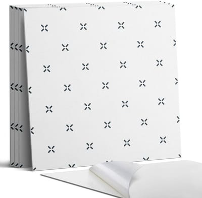 Coloray Wandpanelen Zelfklevend - Eenvoudig kruispatroon Zelfklevende Wandpanelen - 50 cm x 50 cm - Zwart Wandpaneel PVC - 4 stuks - Mozaïeken Wandpanelen Zelfklevend - Wandpaneel Keuken - Wandpanelen Badkamer