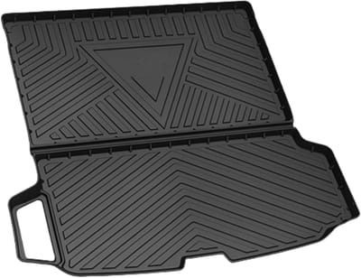 Platte gezicht Cargo Liner Kofferbak Mat met Anti-Slip voor Volvo XC90 2015-2024 - Duurzaam, Waterdicht en Eenvoudig te Reinigen met Strepen en Driehoeken Patroon