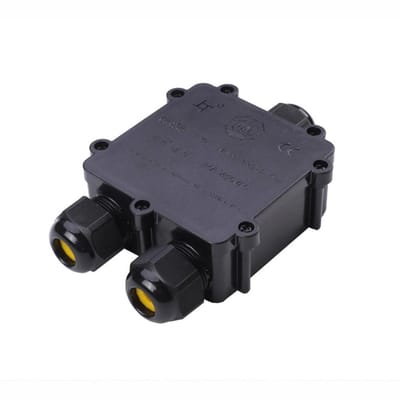 Waterdichte lasdoos voor 3 kabels - Y-stuk - 4 tot 14 mm - IP68 - Kabeldoos - Kabelverbinden waterdicht - Zwart