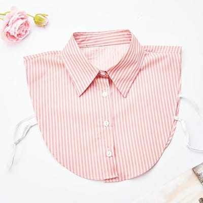 Motifs à rayures mode faux cols Pull style tendance col décoratif Faux col de chemise rose