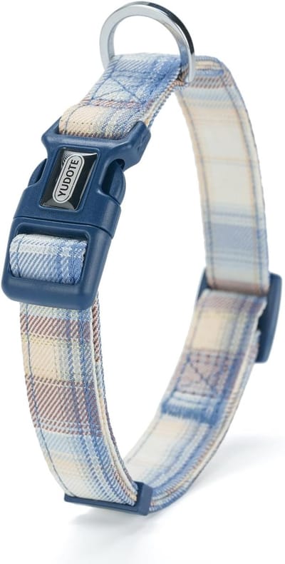 Zachte hondenhalsband voor kleine honden - Britse stijl, gevoelige huid, blauw