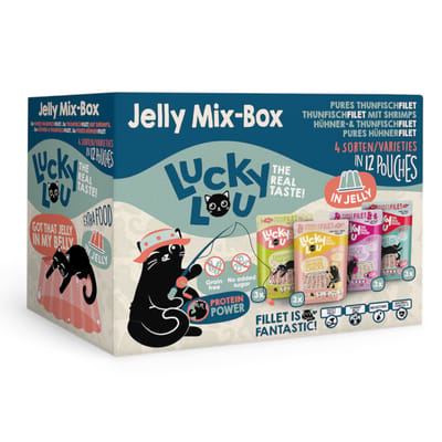 12x70g Lucky Lou Extra Voer in Gelei Mix-Doos nat kattenvoer