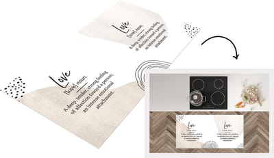 Keukenloper - Loper keuken - Woordenboek - Liefde - Quotes - 120x60 cm - Keukenloper vinyl