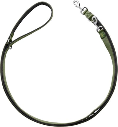 Hunter Trainingslijn Neopreen Nylon Olijfgroen&Zwart - Hondenriem - 200x2.5 cm