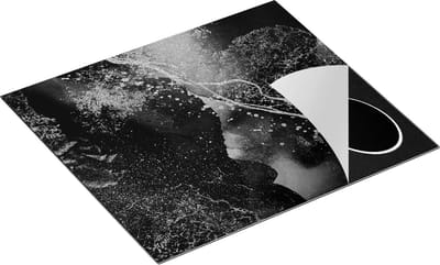 Chefcare Inductie Beschermer Abstracte Kunst - Zwarte Marmer met Gloed - Zwart Wit - 60x50 cm - Afdekplaat Inductie - Kookplaat Beschermer - Inductie Mat