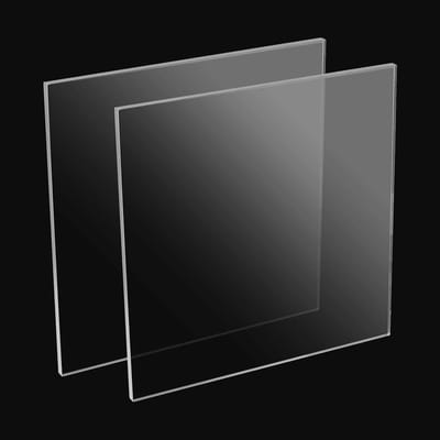 Set van 2 Transparante Acrylpanelen 30 x 30 cm, 10 mm Dikke Glazen Platen voor Signage, Schilderen en Projecttentoonstellingen