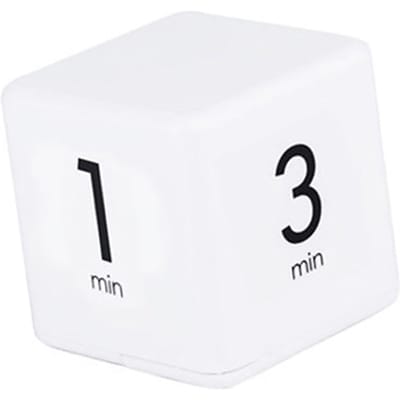 Draagbare Kubus Timer Digitale Keukentimer Aftelalarm 15 20 30 60 Minuten Flip Timer met Digitaal Display Tijd 1-3-5-10 wit