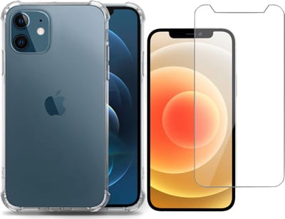 Geschikt voor iPhone 12 Mini Hoesje Transparant - Screenprotector Glas