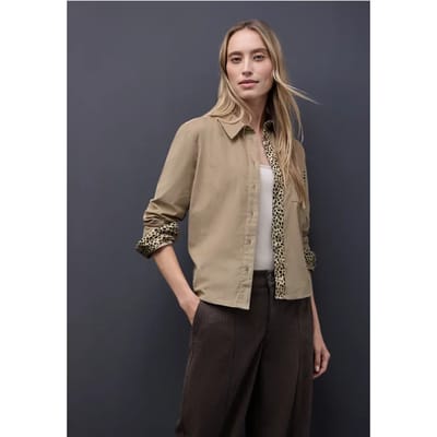 Corduroy blouse met tape details