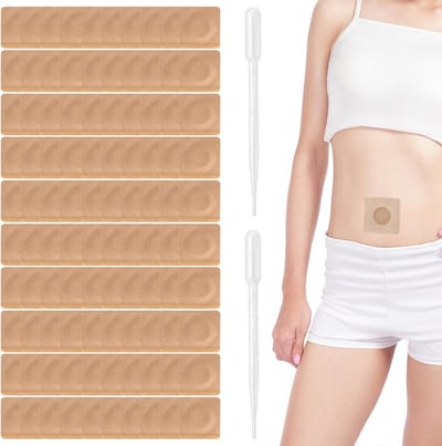 100 Stuks Zelfklevende Castorolie Patches voor de Navel, Absorberend, Waterdicht en Comfortabel Gebruik