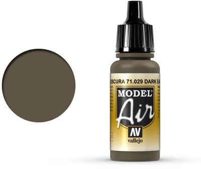 Vallejo Hobbyverf Acrylverf - 71029 Model Air Dark Earth - Acryl Verf flesje - 17 ml