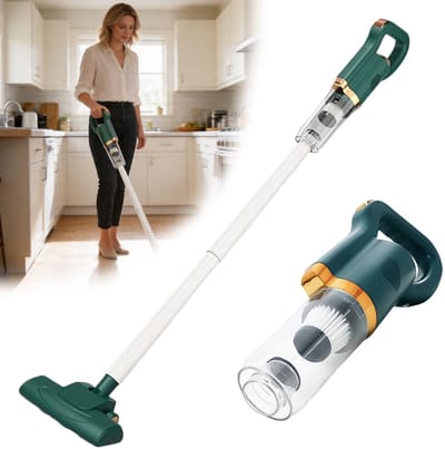 Draadloze Stofzuiger - 8500 Pa Zuigkracht - Steelstofzuiger - 75 W - 1500 Mah Lithiumbatterij - 700 ML Stofreservoir - Draadloze Handstofzuiger voor Thuisgebruik - Groen