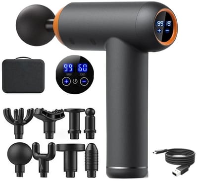 Cherrys Finds - Massage Apparaat - Massage Gun - Massage Pistool - Massage - Massage Gun Professioneel - Met 10 Opzetstukken - Voor Spieren En Gewrichten - Zwart