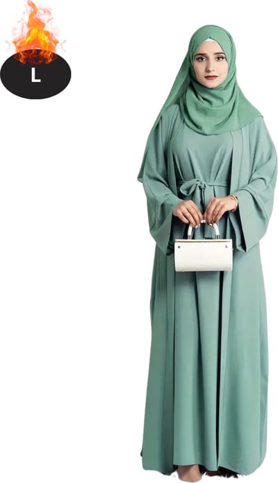 Bovista Islamitische Kleding - Djellaba Dames - Moslim Kleding - Arabisch Dames Kaftan - Alhamdulillah - Lichtgroen L