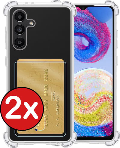 Hoesje - 2 Stuks - Geschikt voor Samsung Galaxy A04s - Met Pashouder en Kaarthouder - Telefoon Hoes Shockproof - Back Cover - Siliconen Case - Shock Proof - Pasjes Houder - Telefoonhoes - Transparant