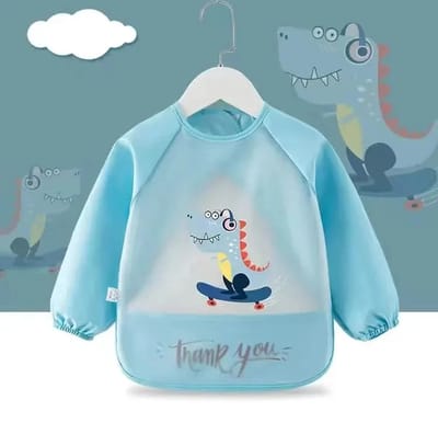 Sara Shop -Slabbetjes baby - Baby Overalls - baby slabbetjes met mouwen - Slabbetje Peuter - slabbetjes met tekst - Slab -Baby cadeau - Blauw