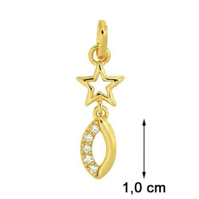 Blinx Jewels Vergulden Hanger Ster Ovaal Steentjes Zirkonia