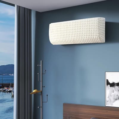 Airco Stofhoes - Beschermhoes Wandunit - Apparaat Beschermen - Intrekbaar Wasbaar Design - Verstelbare Maten - Wit