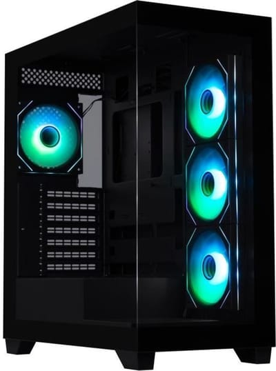 PC-behuizing - BITFENIX - CETO Premium Edition - Mid-Tower - ATX - Zwart - Gehard glas - USB-C en A-RGB