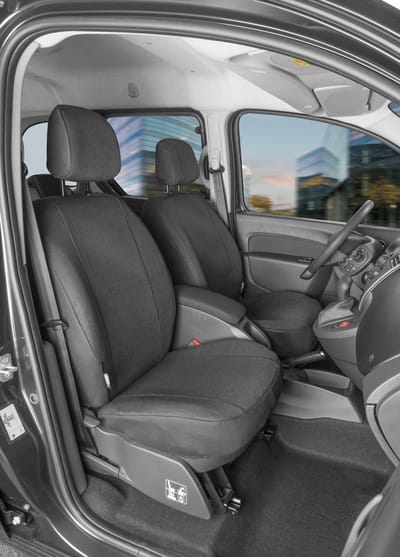 Walser Autostoelhoes Transporter Fit van stof antraciet geschikt voor Renault Kangoo (Typ W) - 2 Enkele zetele front