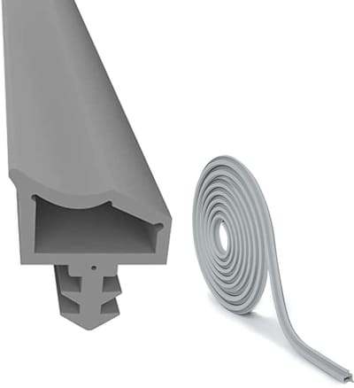 Dailygoods - Deurafdichting voor Kamerdeuren Tegen Tocht Grijs 15M, afdichting van kamerdeur deurafdichting deurrubber voor kamer, 4 mm groefbreedte, 7 mm groefdiepte, 12 mm vouw