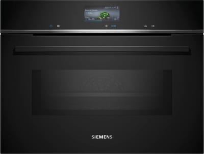 Siemens CM776G1B1 - iQ700 - 60cm x 45cm - Compacte inbouw bakoven met magnetron - Eenvoudig te reinigen met pyrolytische zelfreiniging activeClean - Air Fry-functie: voor perfect en gezonde gefrituurde gerechten