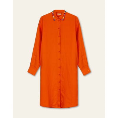 Oilily Dighton Linen Jurk - Oranje - 36