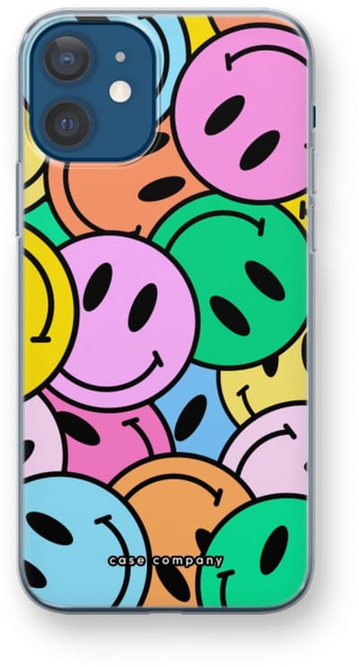Case Company® - Hoesje geschikt voor iPhone 12 mini hoesje - Smiley N°1 - Soft Cover Telefoonhoesje - Bescherming aan alle Kanten en Schermrand