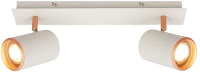 BRILONER Era – Opbouwspot – plafondlamp – 2-lichts – kantelbaar – GU10 fitting – lichtgrijs-coffee – 50 x 8 x 14,4 cm