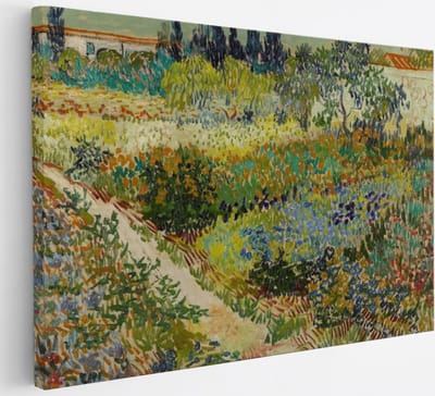 Saammp Canvas Schilderij - Tuin in Arles - Van Gogh - Oude Meesters - 30x20 - Foto op canvas - Wanddecoratie - muurdecoratie Woonkamer - Slaapkamer decoratie - Canvas Print