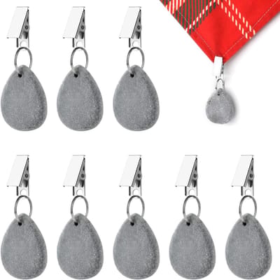 Peysaitr – 8 stuks - Tafelzeilgewichtjes - Tafelkleedgewichten - Tafelkleen op zijn plaats houden - Tafelkleed gewichten - Tafelkleedgewichtjes - Tafelkleedhangers - Tafelkleedhangers verzwaard - Tafelkleed gewichtjes voor buiten - grijs