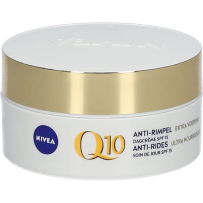 NIVEA Q10 Power Dagcreme Extra voedend – Anti-rimpel Crème – SPF 15 – Bio arganolie – Gezichtscreme Droge tot Zeer Droge Huid – 50 ml