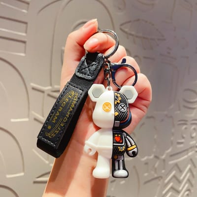 Dessin Animé Simple Ours Mécanique Mignon Niche Poupée Porte-clés Chaîne Sac Petit Pendentif Personnalisé Accessoire Porte-clés Cadeaux Décoratifs black