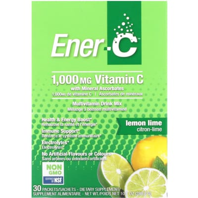 Ener-C, Vitamine C, multivitamine drankmix, citroen limoen smaak, 1.000 mg, 30 zakjes, 9,56 g (0,3 oz) elk