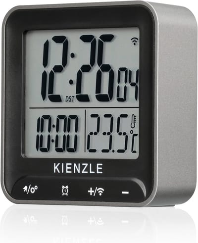 Digitale radiogestuurde wekker met temperatuurweergave en twee alarmtijden