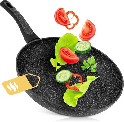 Gecoate Braadpan 28 cm - Steenvaste Coating voor Inductie & Alle Kookplaten - Krasvast & Vaatwasmachinebestendig