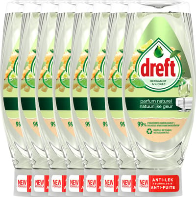 Dreft Natuurlijke Geur - Afwasmiddel - Ondersteboven Fles - Voordeelverpakking 8 x 650 ml