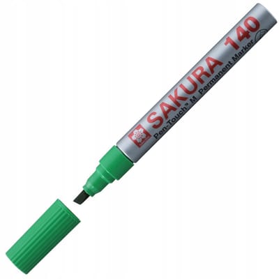 Sakura Pen-Touch 140 Permanente Marker - Groen, Afgeschuinde Punt
